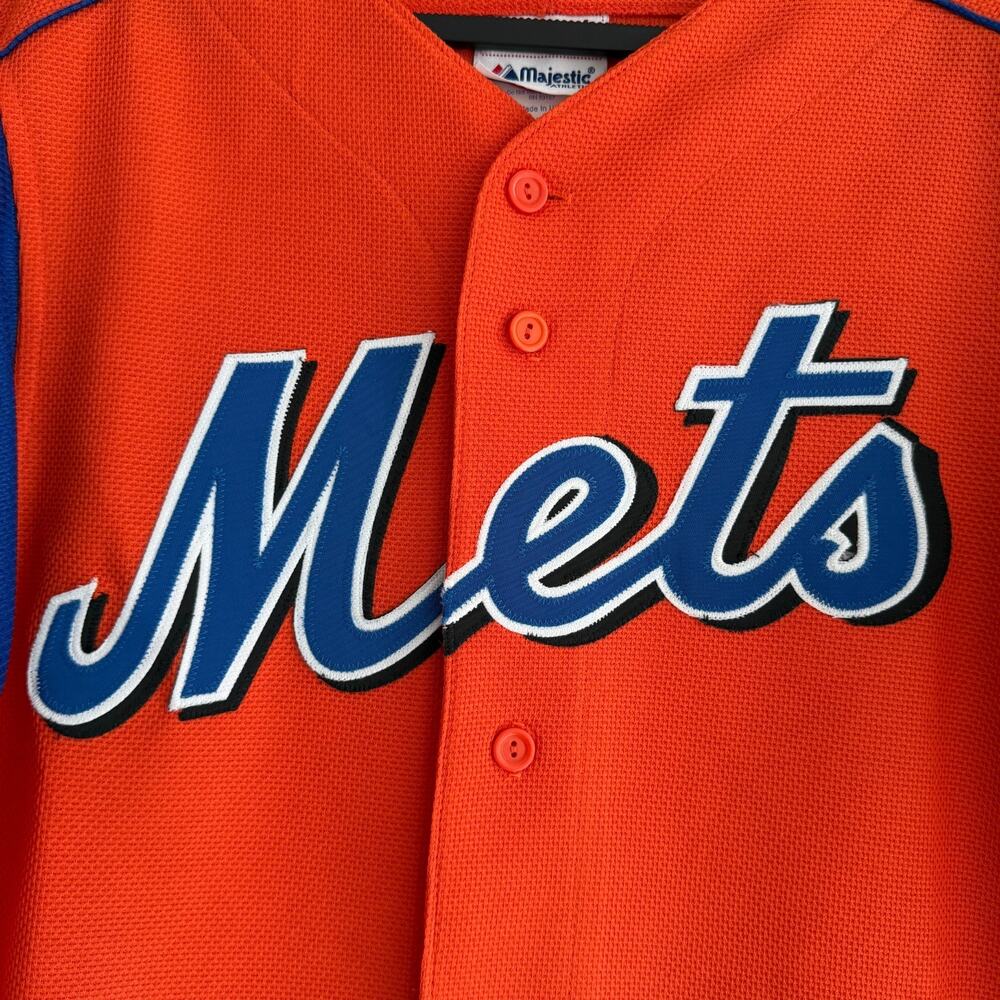 Vintage New York Mets Jersey Mens Medium Orange Majestic Made In USA Shirt - Picture 4 of 13